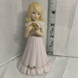 Vintage Enesco 1981 Birthday Growing Up Girls Age 9 Blonde Porcelain Figurine